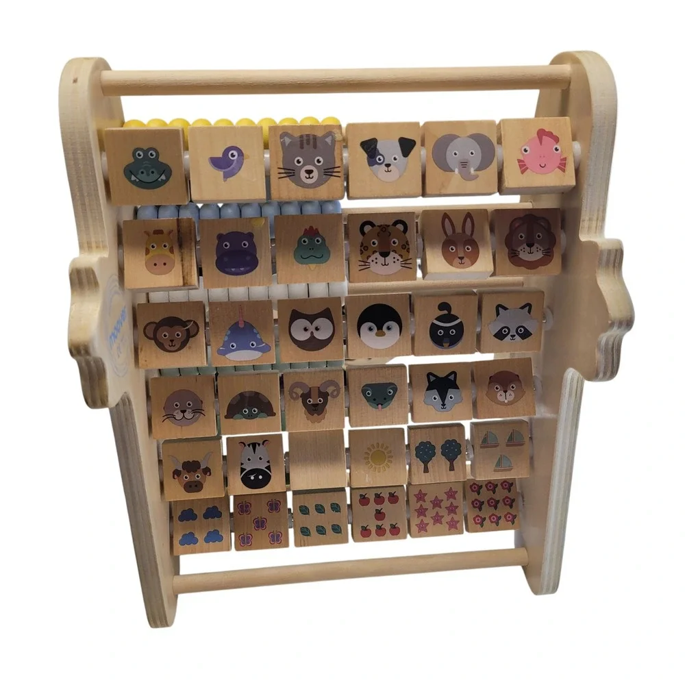 Moover Wooden Abacus Alphabet ABC Letters Numbers Animals Educational‎ Toy